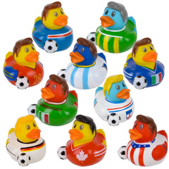 2" World Soccer Team Ducky Assortment 100 pc - LLB Toys