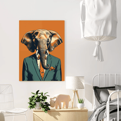 Elpehant Suit Canvas Wall Art print