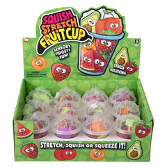Squishy Stretchy 6pc Fruit Cup 12ct - LLB Toys