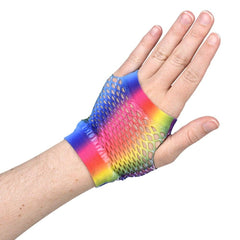 RAINBOW FISHNET FINGERLESS WRIST GLOVE LLB kids toys