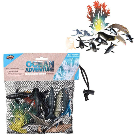 12PC DOLPHIN AND WHALE MESH BAG PLAY SET LLB kids toys