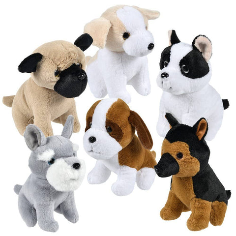 7" Sitting Dog Assortment Plush - LLB Toys