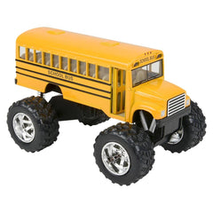 5" DIE-CAST PULL BACK BIG WHEEL SCHOOL BUS LLB Car Toys