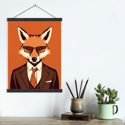 Fox Suit Canvas Wall Art print
