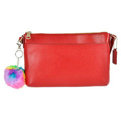 3.25" RAINBOW FURRY POM POM CLIP-ON KEYCHAINS LLB Keychain