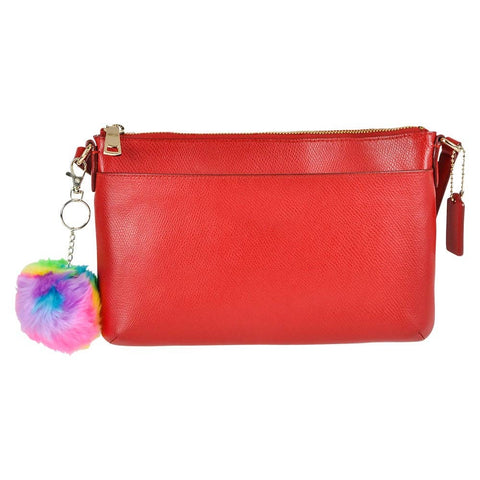 3.25" RAINBOW FURRY POM POM CLIP-ON KEYCHAINS LLB Keychain