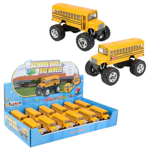 5" DIE-CAST PULL BACK BIG WHEEL SCHOOL BUS LLB Car Toys