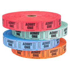 ADMIT ONE SINGLE ROLL TICKETS 2000/ROLL LLB kids toys