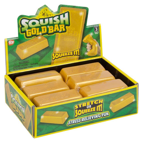 3" Squish Gold Bar 12ct - LLB Toys