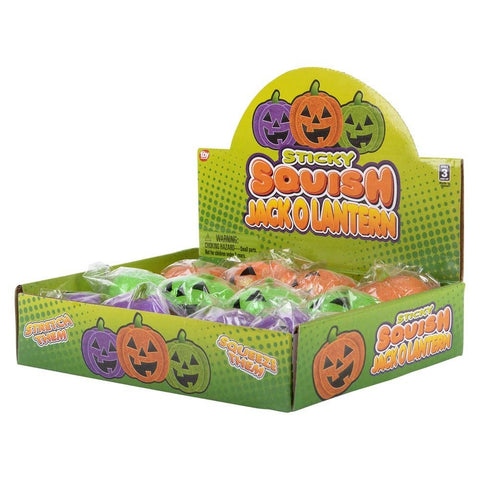 2" SQUISH STICKY JACK O LANTERN LLB Squishy Toys