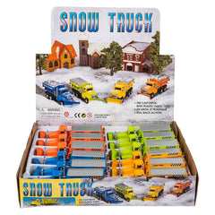 6.5" DIE-CAST PULL BACK SNOW PLOW 12/DISPLAY LLB Car Toys