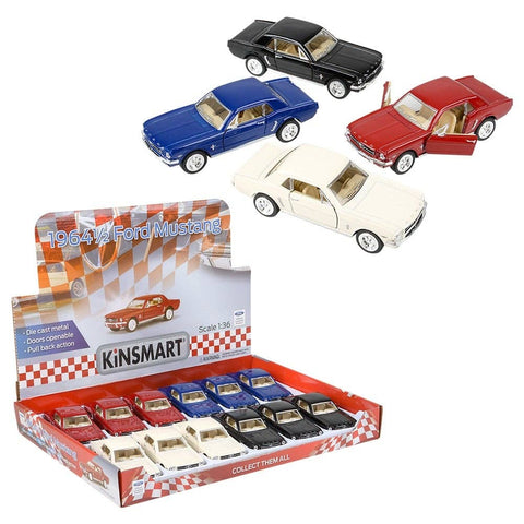 5" DIE-CAST PULL BACK 1964 FORD MUSTANG LLB Car Toys