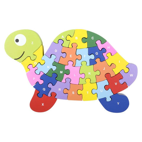 9.25" 6.25" WOODEN TURTLE LETTER PUZZLE LLB Puzzle
