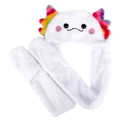 Axolotl plush Hoodie Scarf Hat 35"-White - LLB Toys
