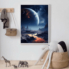 Planetary Terrain Landscape Canvas Wall Art Print