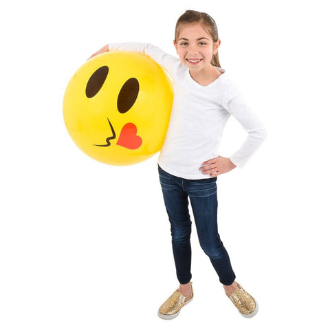 18" EMOTICON VINYL BALL YELLOW ONLY (48/cs) LLB kids toys