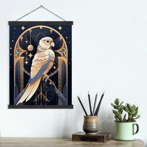 Mystical Snow White Parrot Canvas Wall Art print