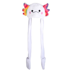 Axolotl plush Hoodie Scarf Hat 35"-White - LLB Toys