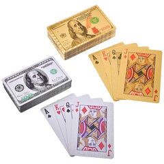 GOLD AND SILVER FOIL $100 BILL PLAYING CARDS LLB kids toys