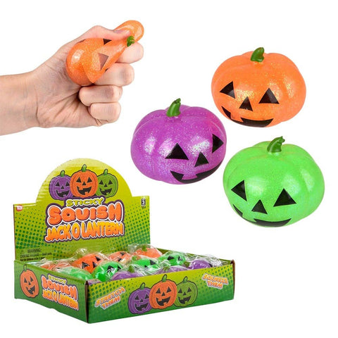 2" SQUISH STICKY JACK O LANTERN LLB Squishy Toys