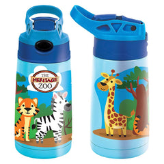 12oz BLUE SAFARI POP-STRAW DOUBLE WALL SS SIPPER - LLB Toys
