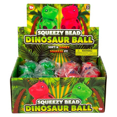 3.5" SQUEEZY BEAD DINOSAUR BALL LLB Squishy Toys