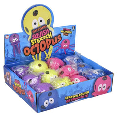 5.5" Squish And Stretch Beaded Octopus LLB Squishy Toys