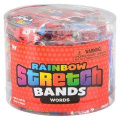 WORDS RAINBOW SILICONE STRETCH BANDS LLB kids toys