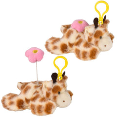3.5" Mighty Quakes Giraffe Backpack Clip - LLB Toys