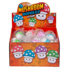 2" Mushroom Charm Wristlet Backpack Keyring 24ct - LLB Toys