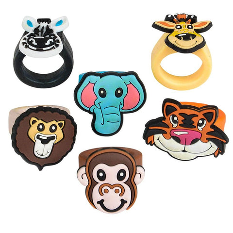 ZOO ANIMAL RUBBER RING 1" LLB kids toys