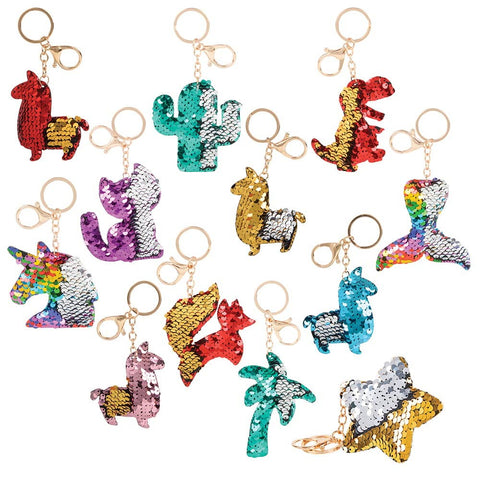 3" FLIP SEQUIN KEYCHAIN ASSORTMENT (36PCS/UN) LLB Keychain