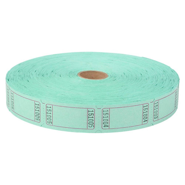 BLANK SINGLE TICKET ROLL GREEN LLB kids toys