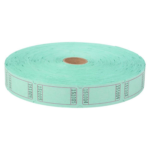 BLANK SINGLE TICKET ROLL GREEN LLB kids toys