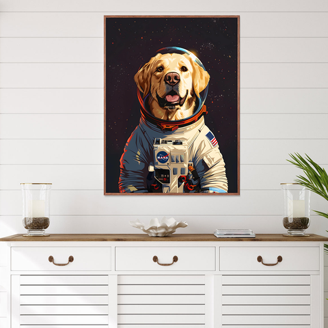 Labrador Nasa Astronaut Canvas Wall Art Print