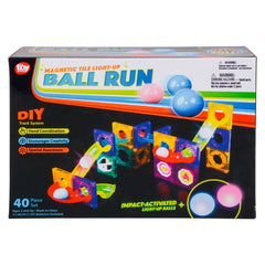 40pc Magnetic Tile Light-Up Ball Run - LLB Toys