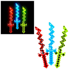 24" Light-Up Pixel Zigzag Sword With Sound - LLB Toys