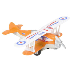 5.25" DIE-CAST PULL BACK CLASSIC BIPLANE LLB Car Toys