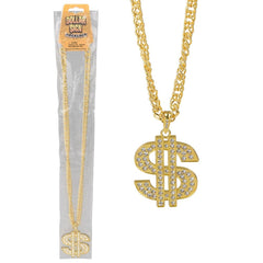 Dollar Sign Necklace Gold 30" - LLB Toys