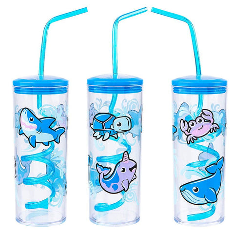 11oz AQUATIC CUP WITH TWISTY STRAW LLB kids toys