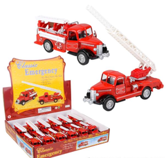 5" DIE-CAST PULL BACK CLASSIC FIRE TRUCK LLB Car Toys