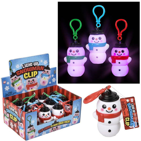 3" Light-Up Snowman Assorted Clip On -LLB Toys Christmas