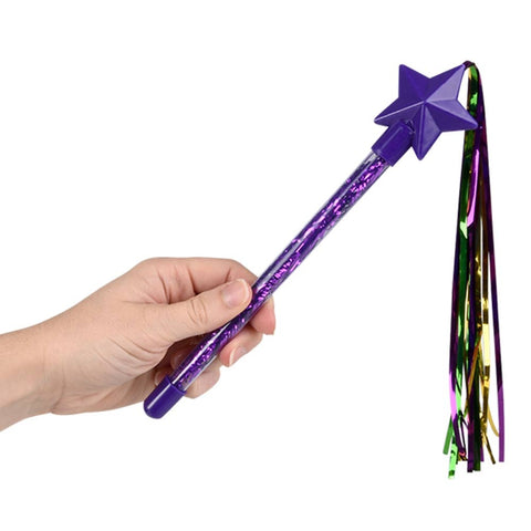 9" Mardi Gras Star Tinsel Wand - LLB Toys