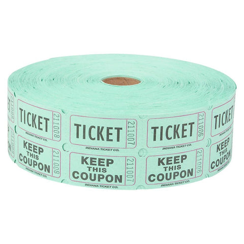 DOUBLE ROLL TICKET GREEN -2000/ROLL LLB kids toys