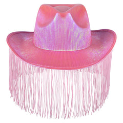 Colorful Cowgirl Hat With Tinsel 48ct