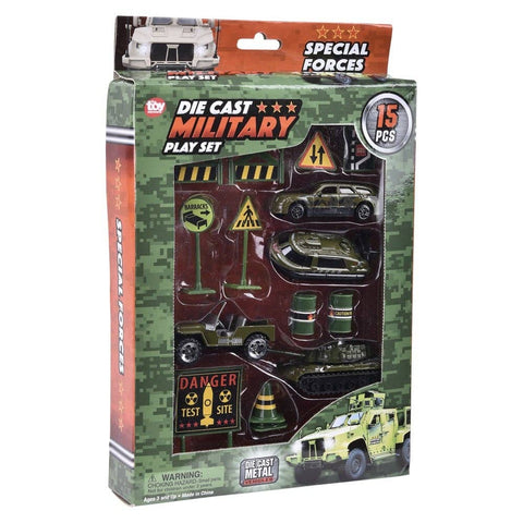 15PC DIE-CAST MILITARY PLAY SET LLB Car Toys