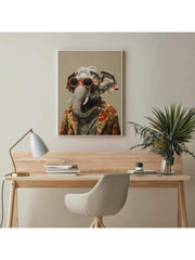 Hippie Elephant Sunglasses Fashion Canvas Wall Art Print