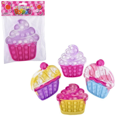 6.33" Valentine's Glitter Cupcake Bubble Popper - LLB Toys