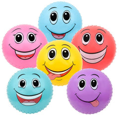 18" FUNNY FACE KNOBBY BALLS (6PC/UN) LLB kids toys