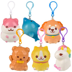 3.25" Kawaii Animals Squish Backpack Clip - LLB Toys